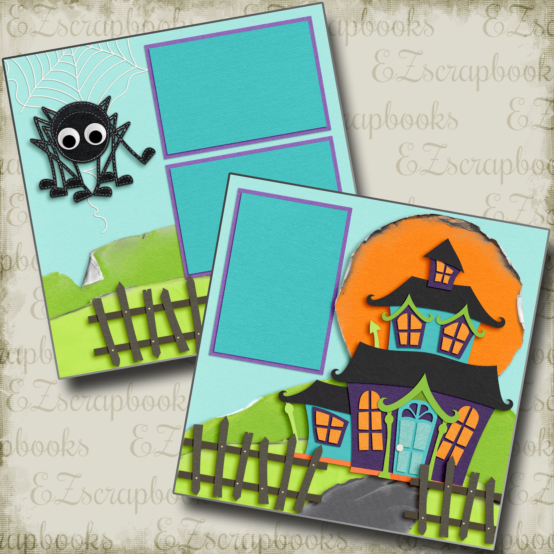 Haunted House - 4386 - EZscrapbooks Scrapbook Layouts Halloween