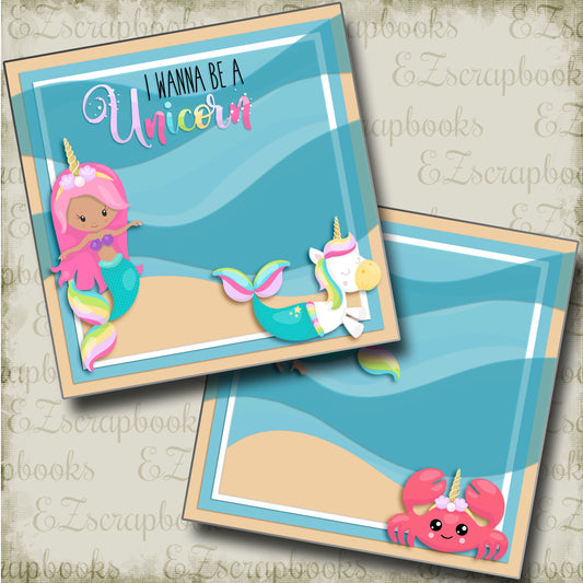 I Wanna Be A Unicorn NPM - 4857 - EZscrapbooks Scrapbook Layouts Girls, Swimming - Pool
