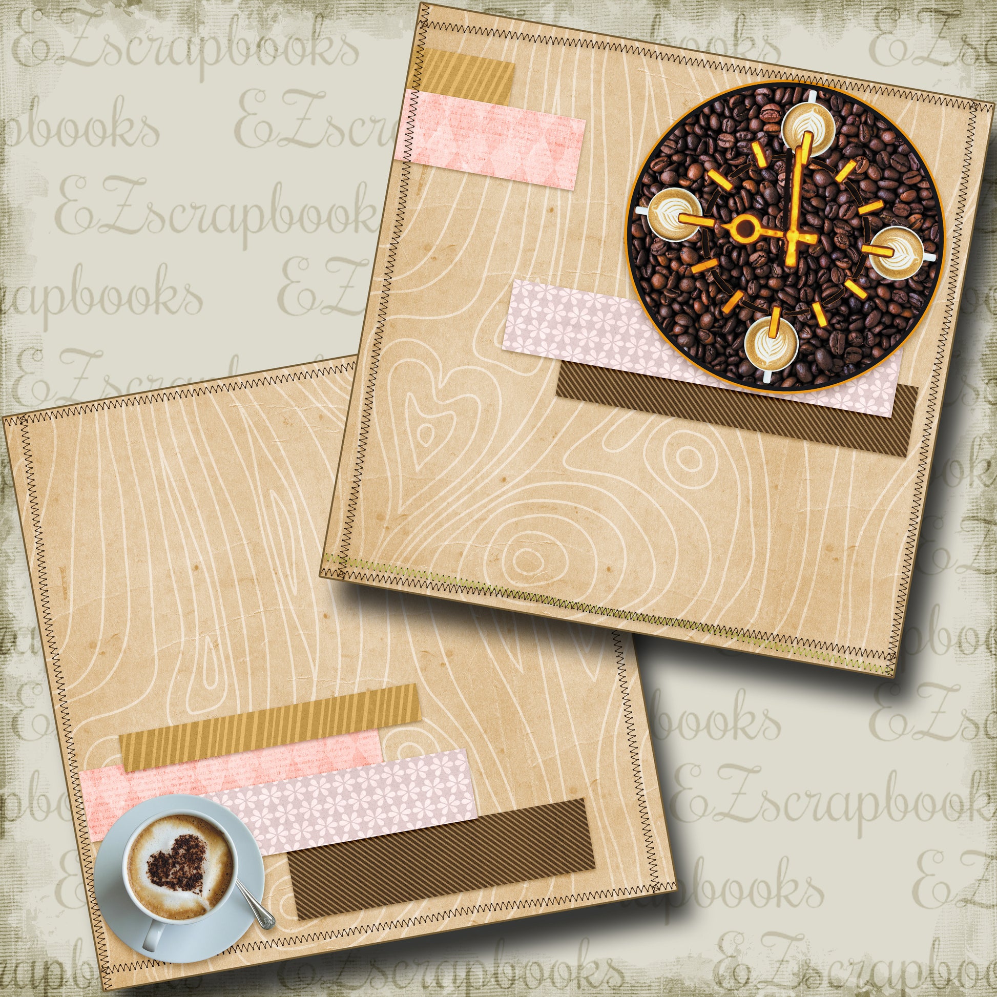 Time for Coffee NPM - 3843 - EZscrapbooks Scrapbook Layouts coffee, Foods