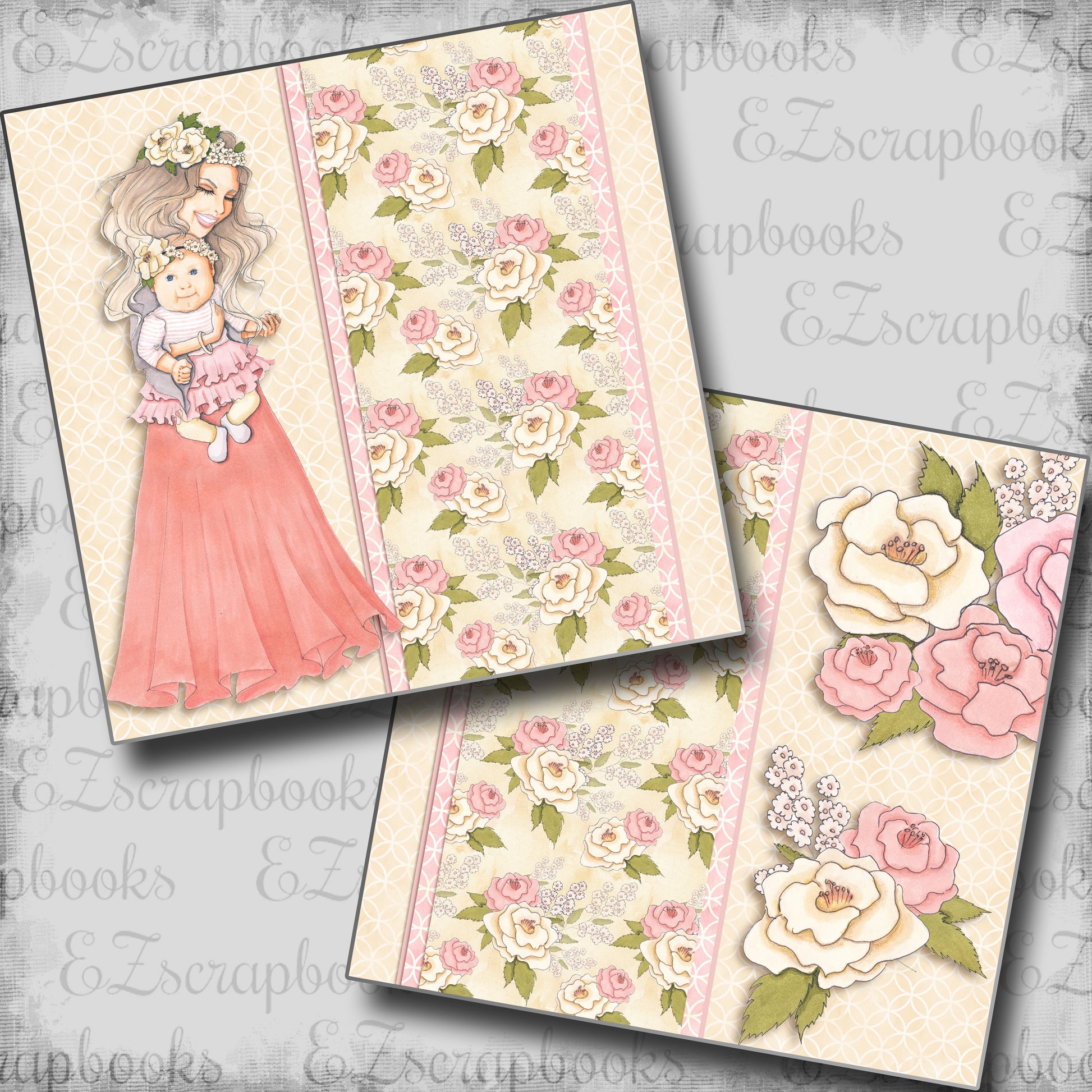 Mother & Baby NPM - 5425 - EZscrapbooks Scrapbook Layouts Baby, Mother