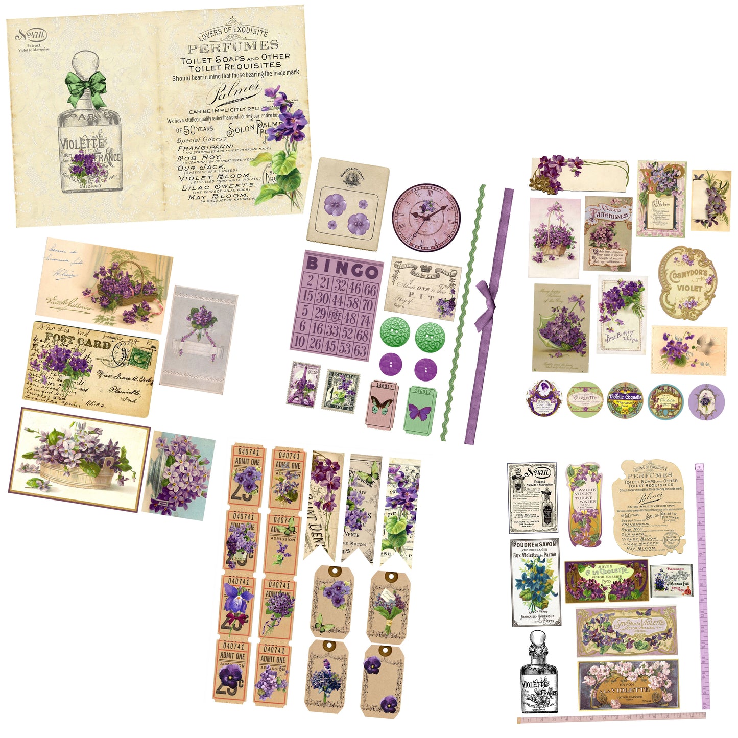 Violets Journal Pages - 7442