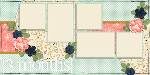 Premade Baby Girl Bath Scrapbook Layout Baby Girl Scrapbook Layouts Baby  Girl Bath Pages 12 by 12 Baby Girl Pages 