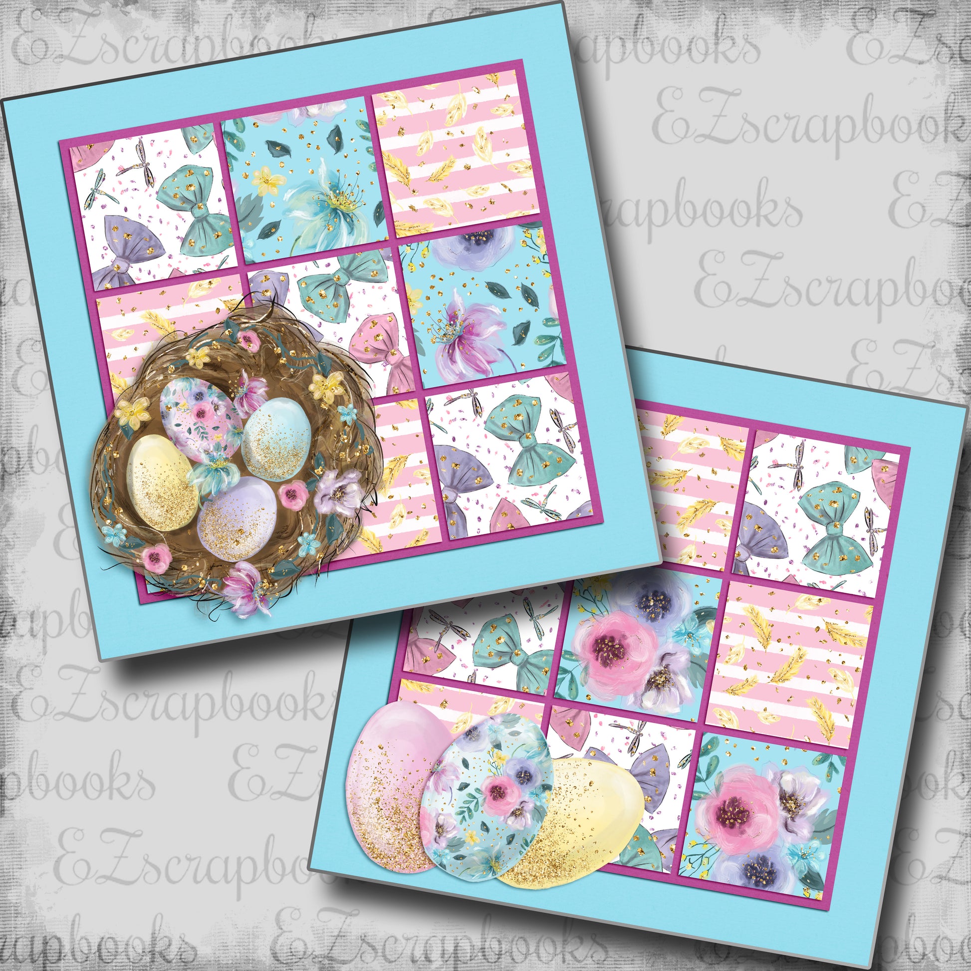 Easter Egg Nest NPM - 5415 - EZscrapbooks Scrapbook Layouts Baby - Toddler, Spring - Easter