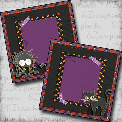 Black Cat Red Frame NPM - 5621 - EZscrapbooks Scrapbook Layouts Halloween
