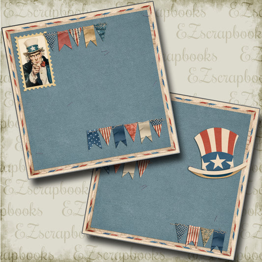 Uncle Sam NPM - 4867 - EZscrapbooks Scrapbook Layouts July 4th - Patriotic