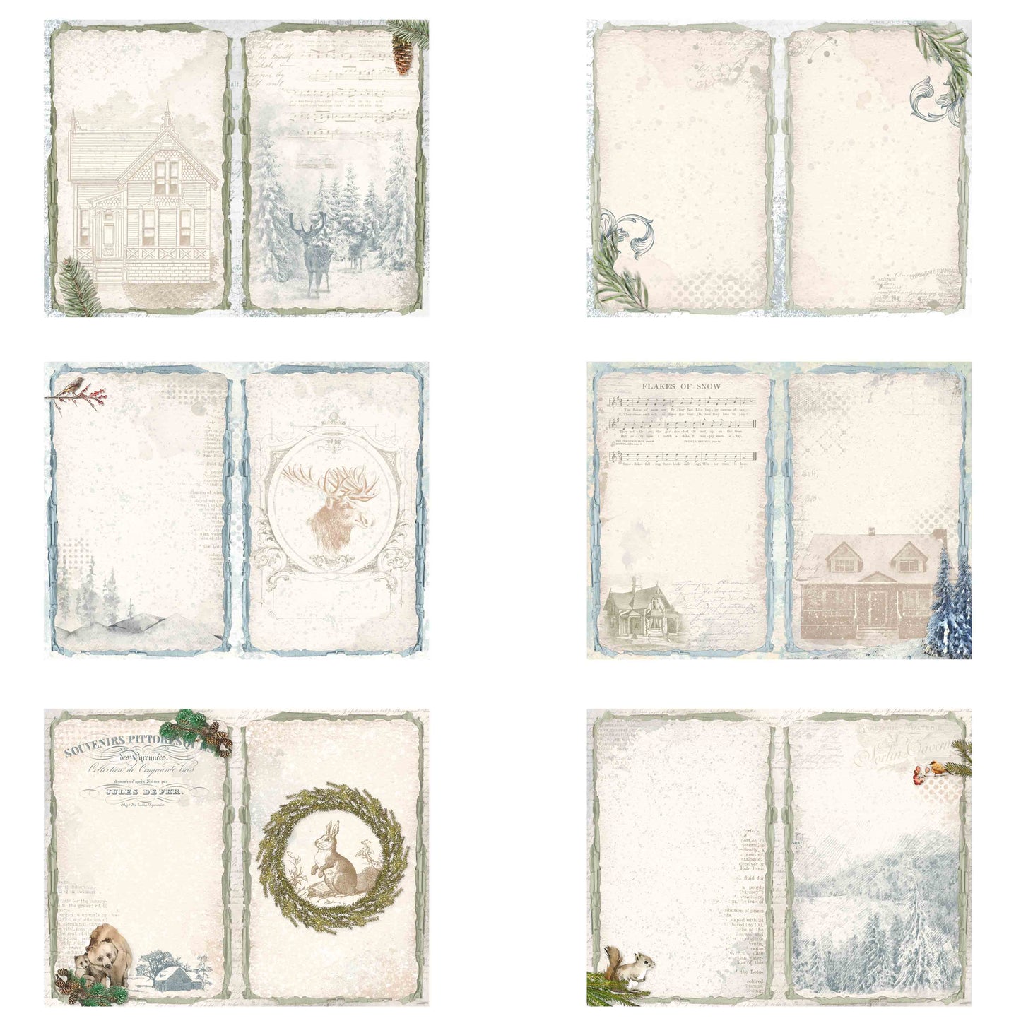 Winter Cottage Journal Pages - 7607