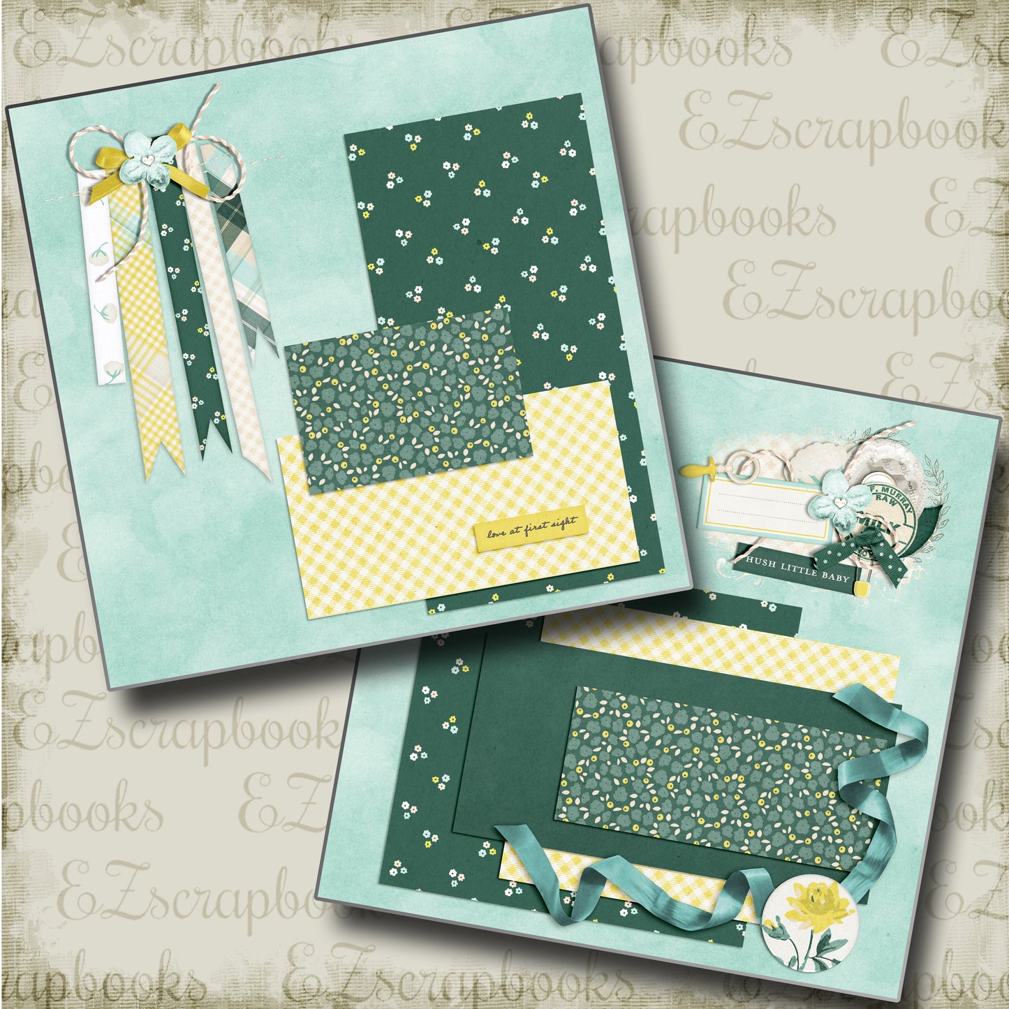 Hush Little Baby NPM - 4733 - EZscrapbooks Scrapbook Layouts Baby