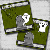 Tombstone Ghosts NPM - 5565 - EZscrapbooks Scrapbook Layouts Halloween