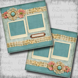 Teal & Lace - 5532 - EZscrapbooks Scrapbook Layouts Family, Heritage, Other