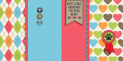 Love My Dog EZ Background Pages -  Digital Bundle - 10 Digital Scrapbook Pages - INSTANT DOWNLOAD