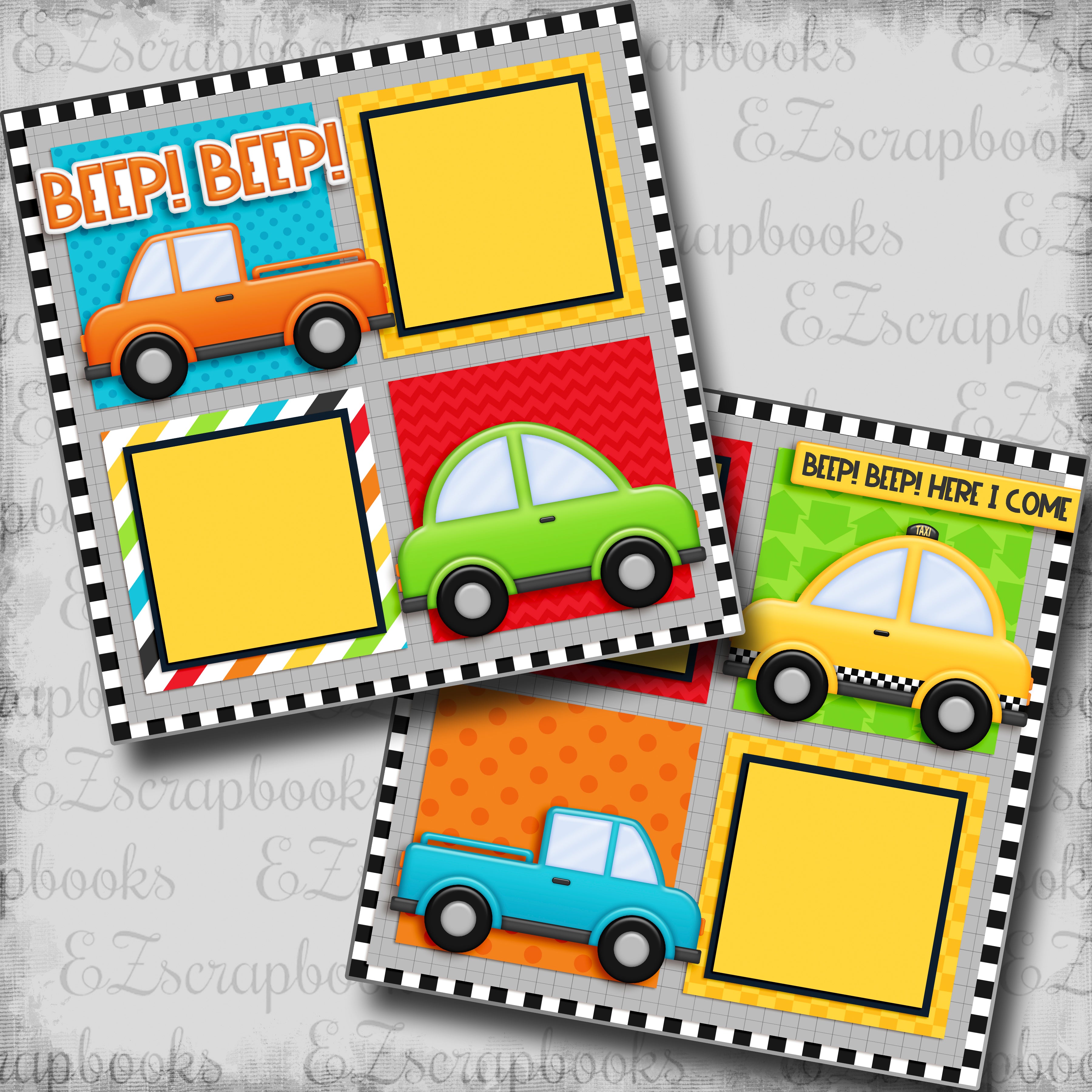 Beep Beep - 5568 - EZscrapbooks Scrapbook Layouts Baby/Toddler, Boys