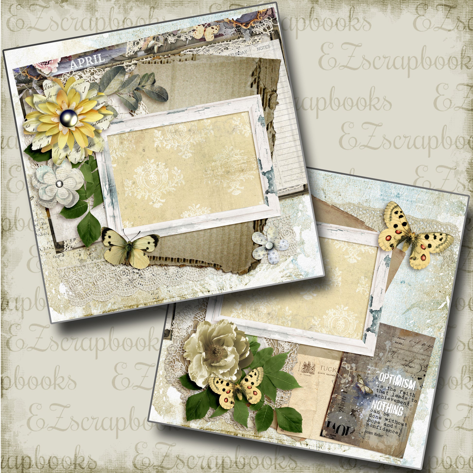 April - 4828 - EZscrapbooks Scrapbook Layouts Months of the Year