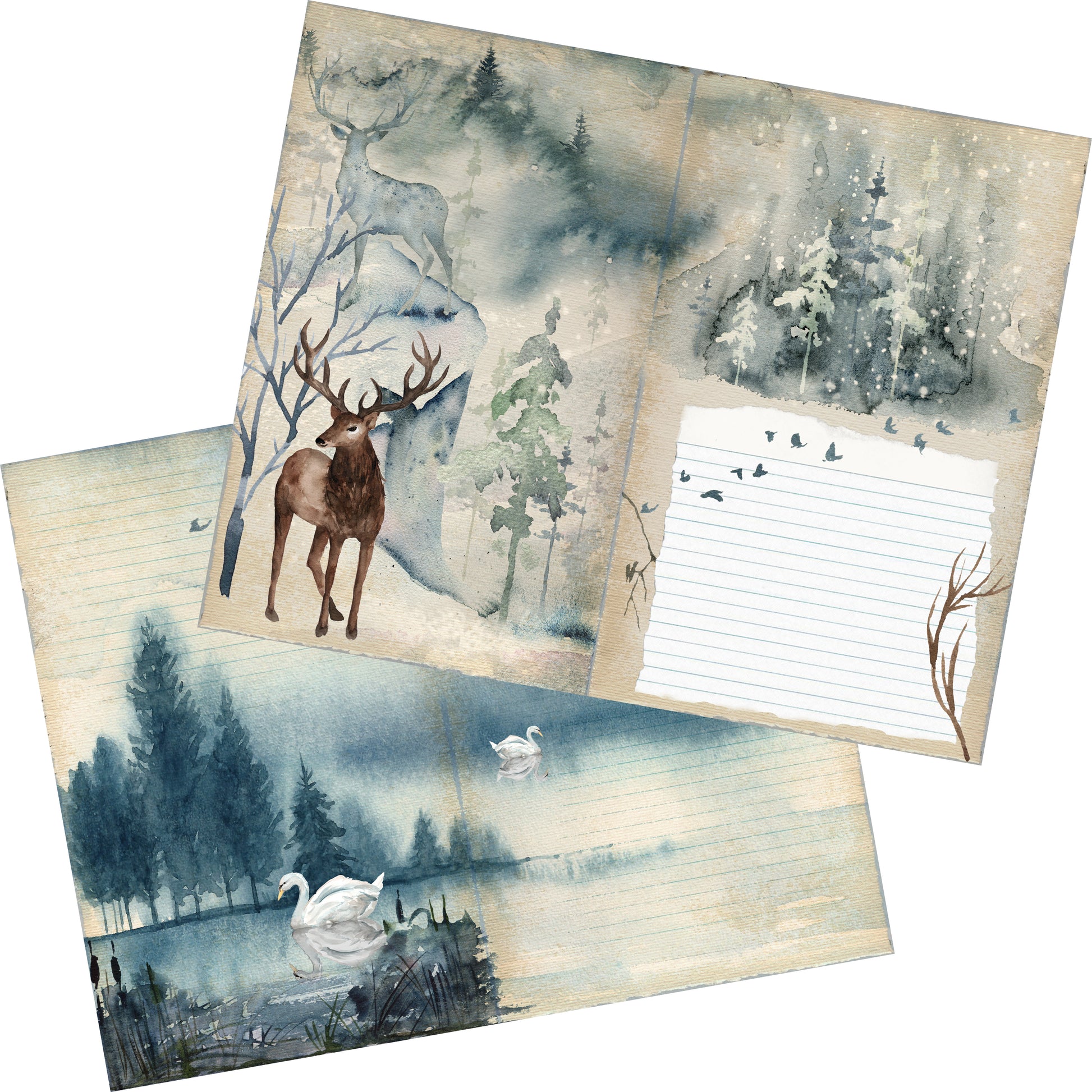 Winter Wilderness Journal DIY - 7086 - EZscrapbooks Scrapbook Layouts Journals