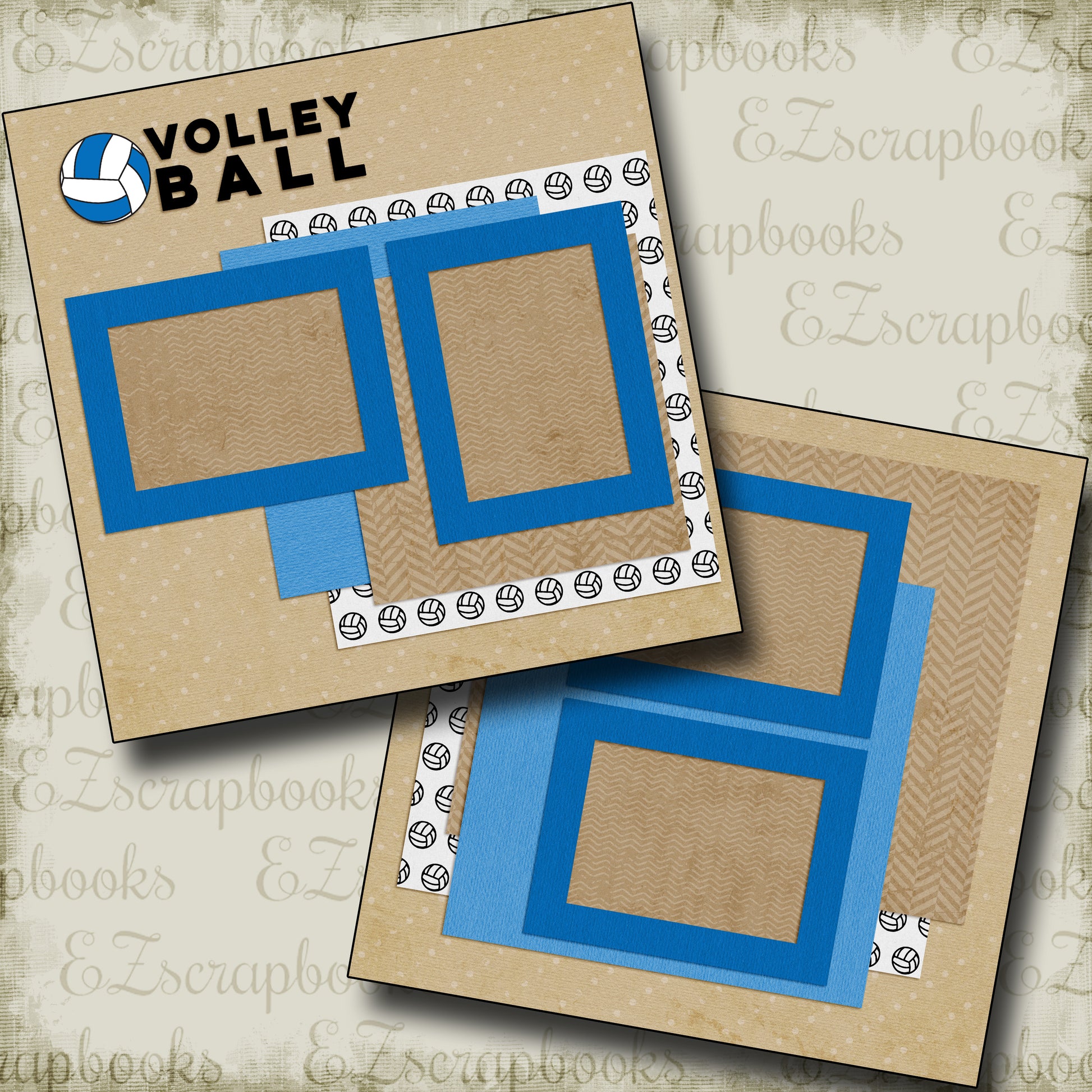 Volley Ball - 5138 - EZscrapbooks Scrapbook Layouts Sports, Volleyball
