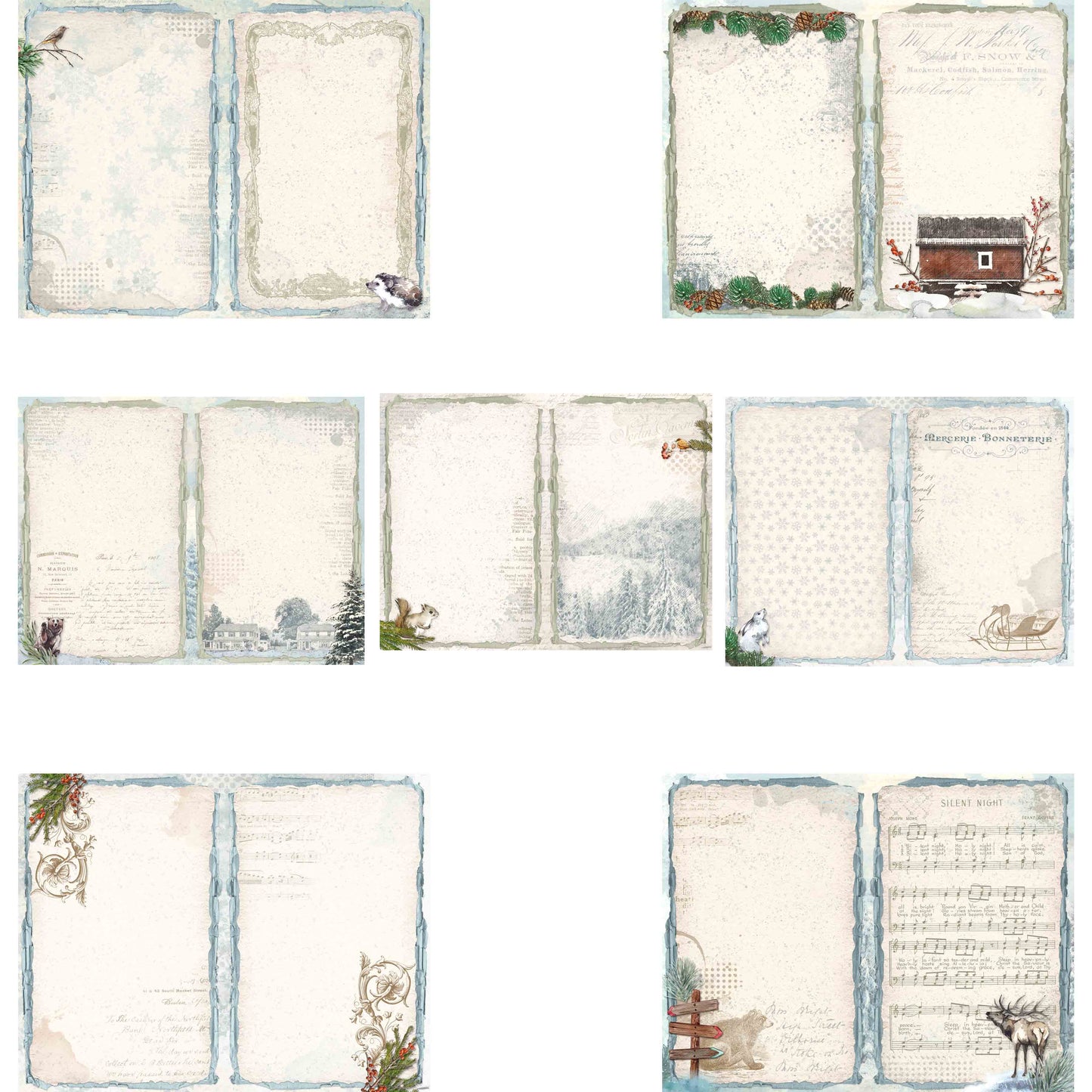 Winter Cottage Journal Pages - 7607