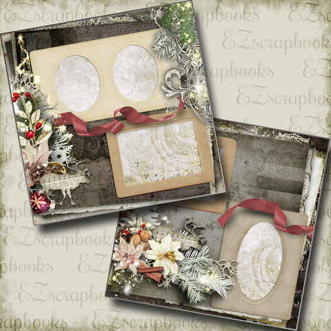 Merry & Bright - 5198 - EZscrapbooks Scrapbook Layouts Christmas, Snow, Winter