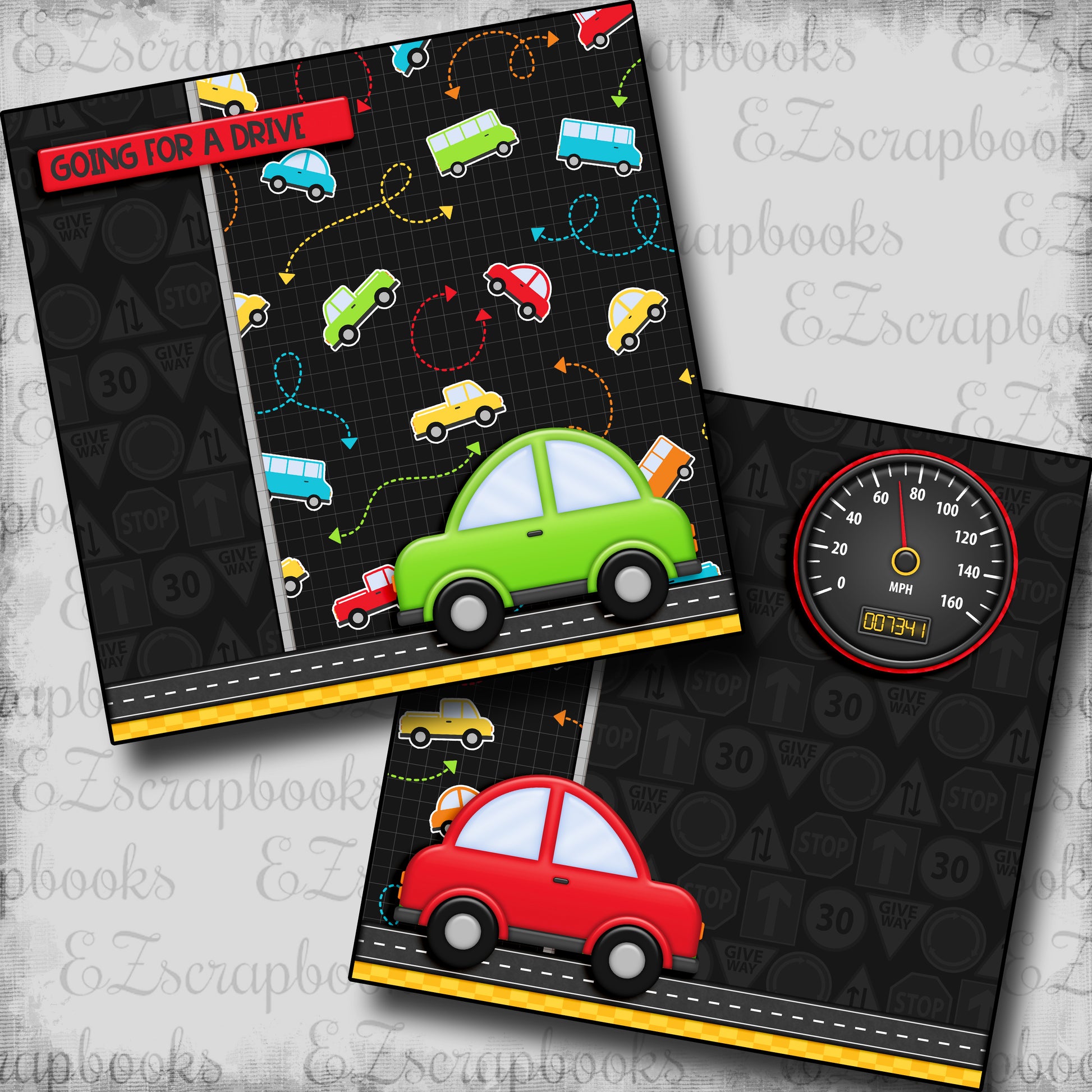 Going for a Drive NPM - 5571 - EZscrapbooks Scrapbook Layouts Baby/Toddler, Boys