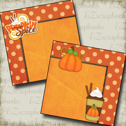 Pumpkin Spice Latte NPM - 537 - EZscrapbooks Scrapbook Layouts Christmas, Fall - Autumn
