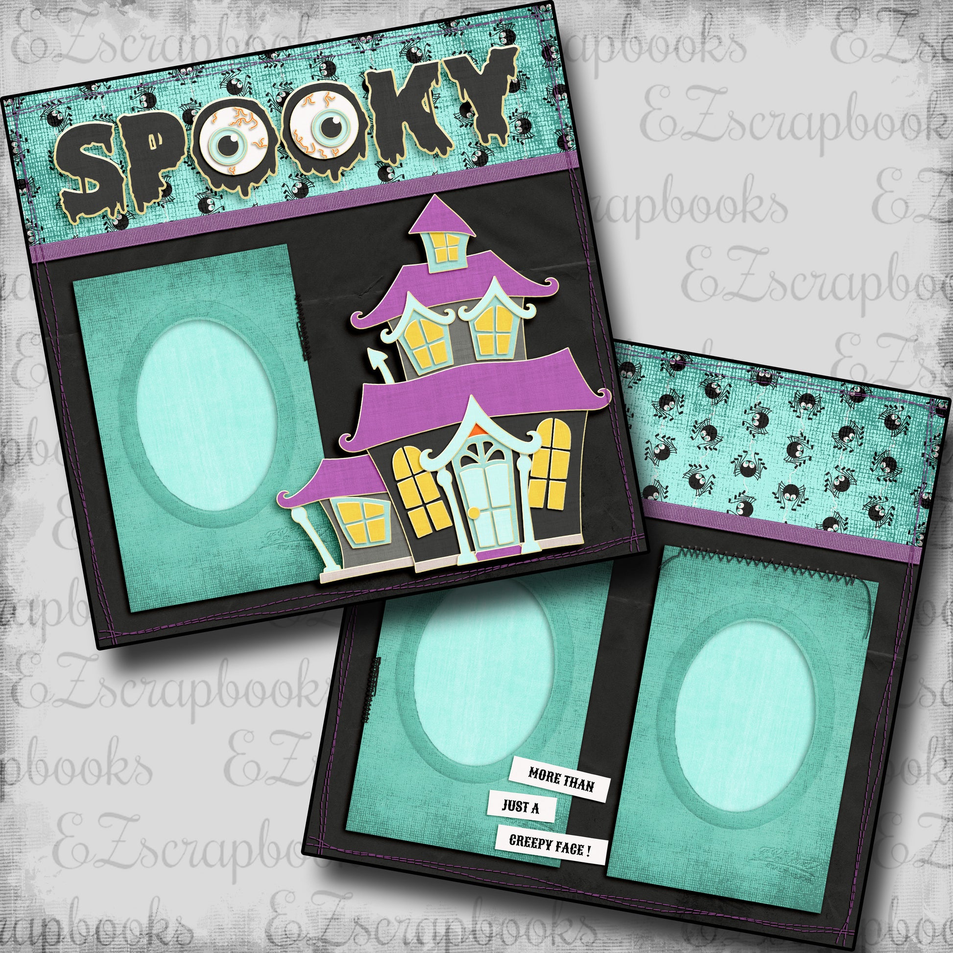 Spooky Haunted House - 5618 - EZscrapbooks Scrapbook Layouts Halloween