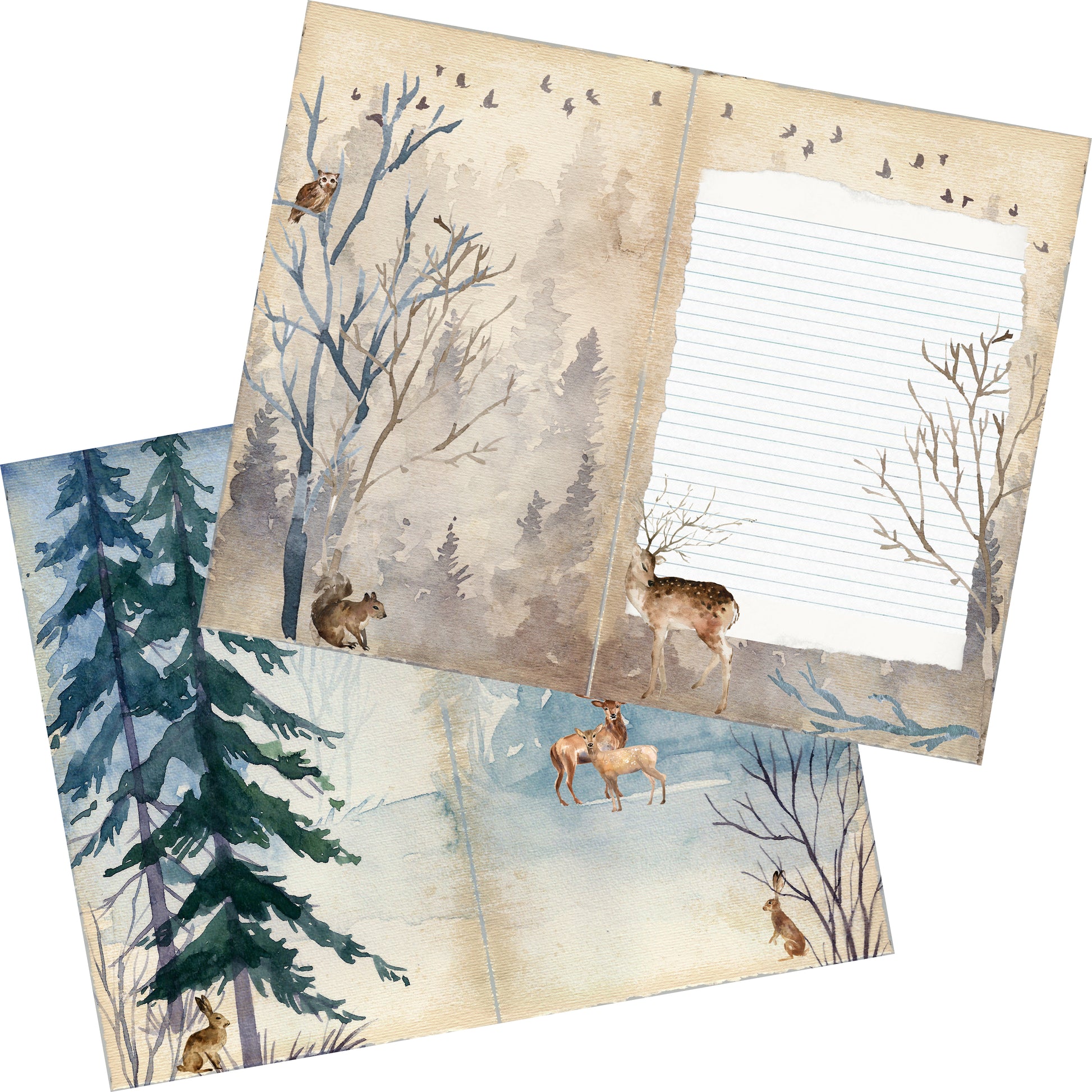 Winter Wilderness Journal DIY - 7086 - EZscrapbooks Scrapbook Layouts Journals