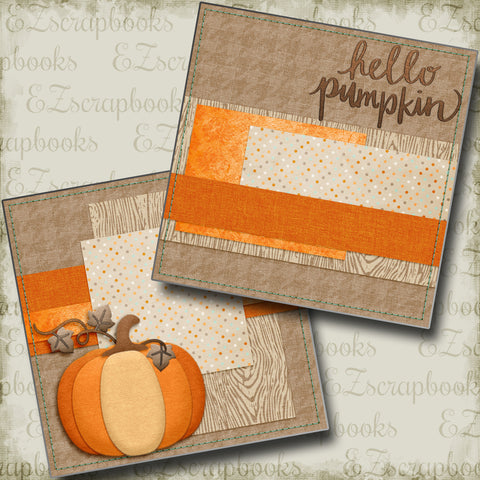 Hello Pumpkin NPM - 4375 - EZscrapbooks Scrapbook Layouts Fall - Autumn, Halloween