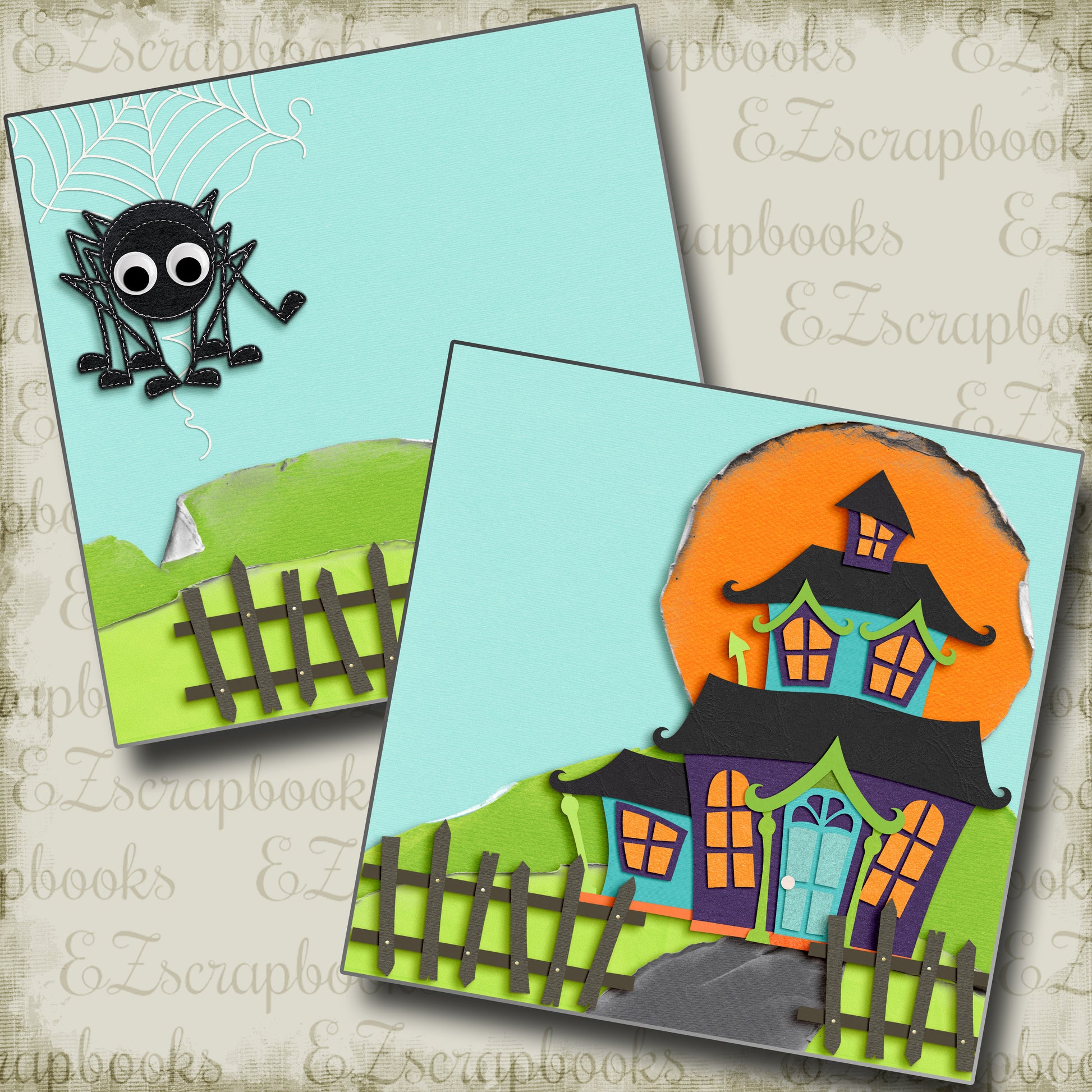Haunted House NPM - 4387 - EZscrapbooks Scrapbook Layouts Halloween