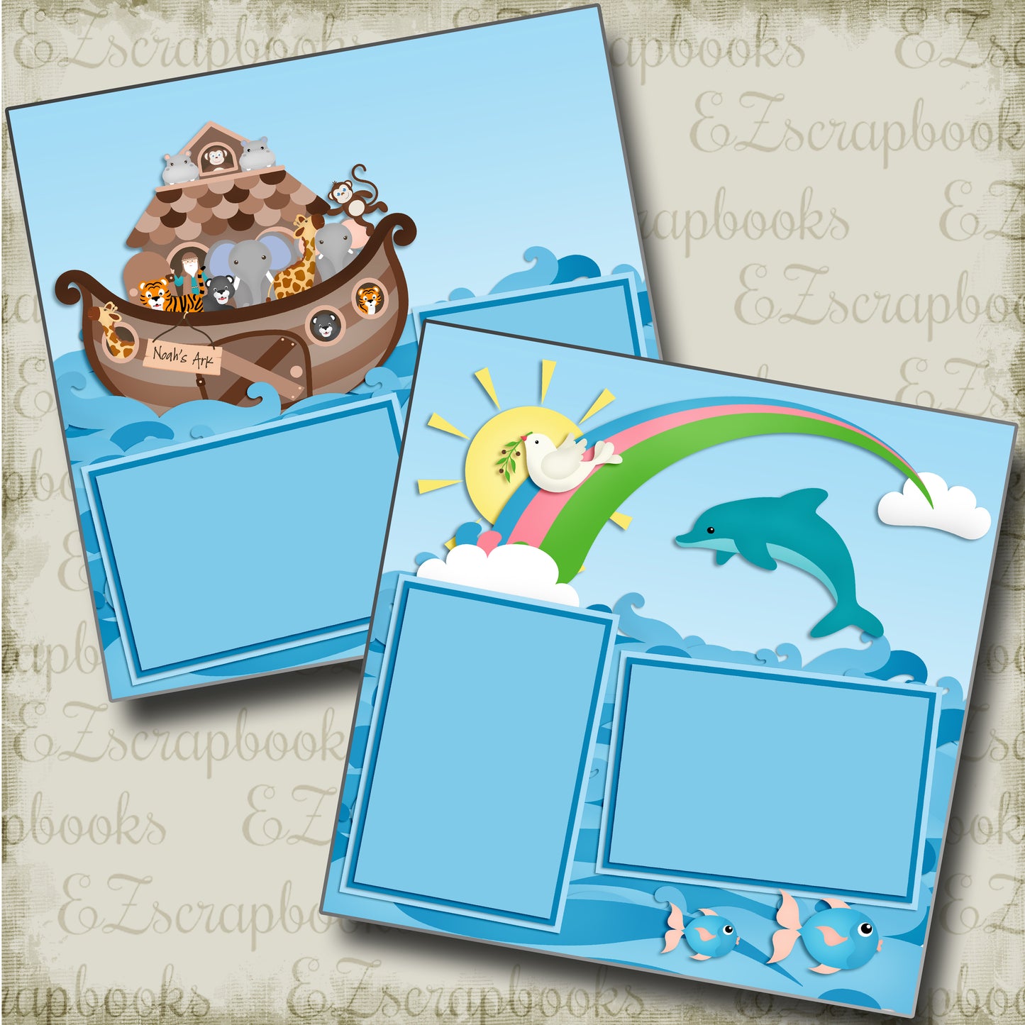 Noah's Ark - 4882 - EZscrapbooks Scrapbook Layouts Beach - Tropical, Faith - Religious, Swimming - Pool