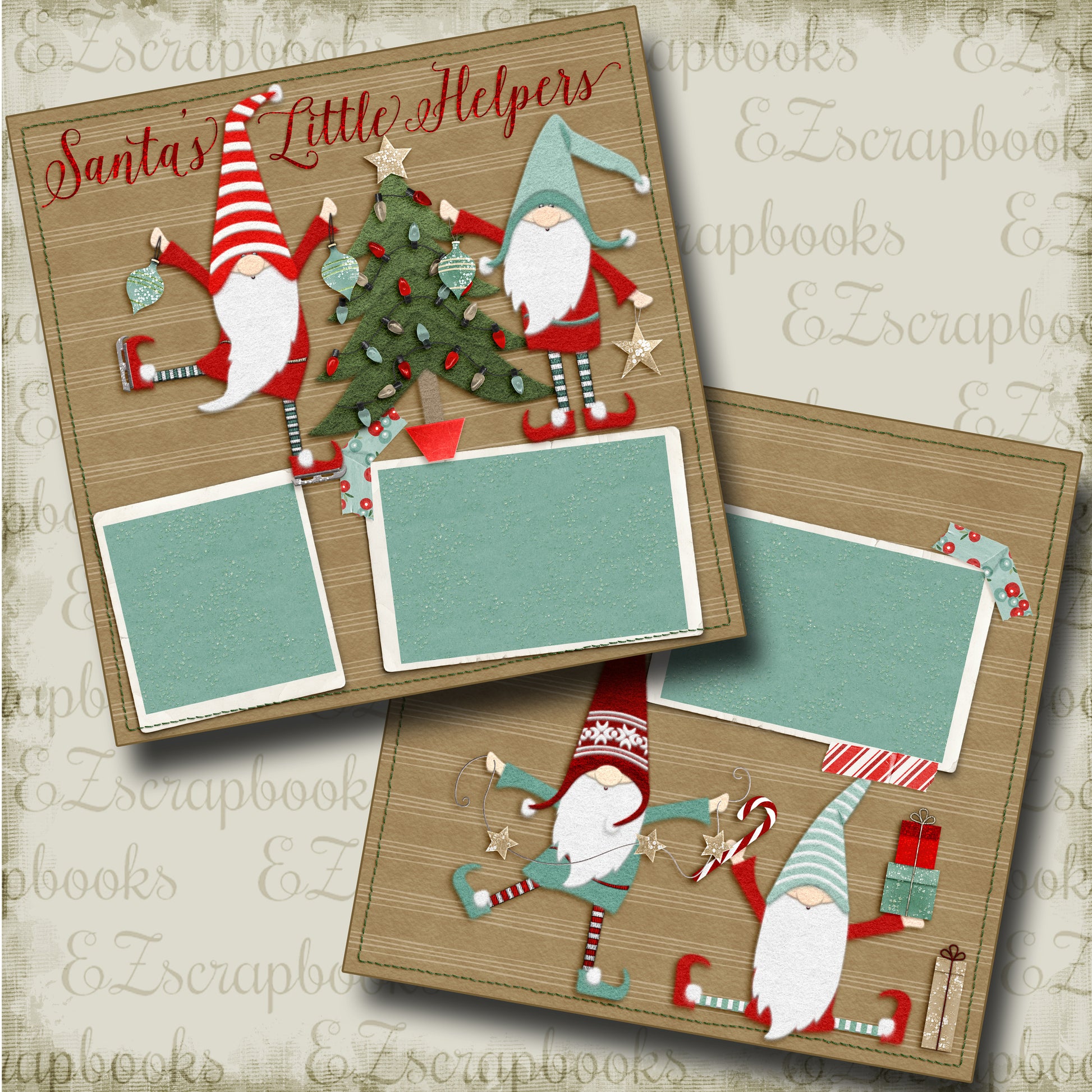 Santa's Little Helpers - 4468 - EZscrapbooks Scrapbook Layouts Christmas