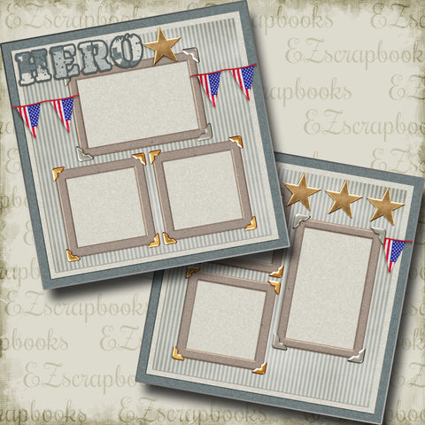 Hero - 4970 - EZscrapbooks Scrapbook Layouts Military