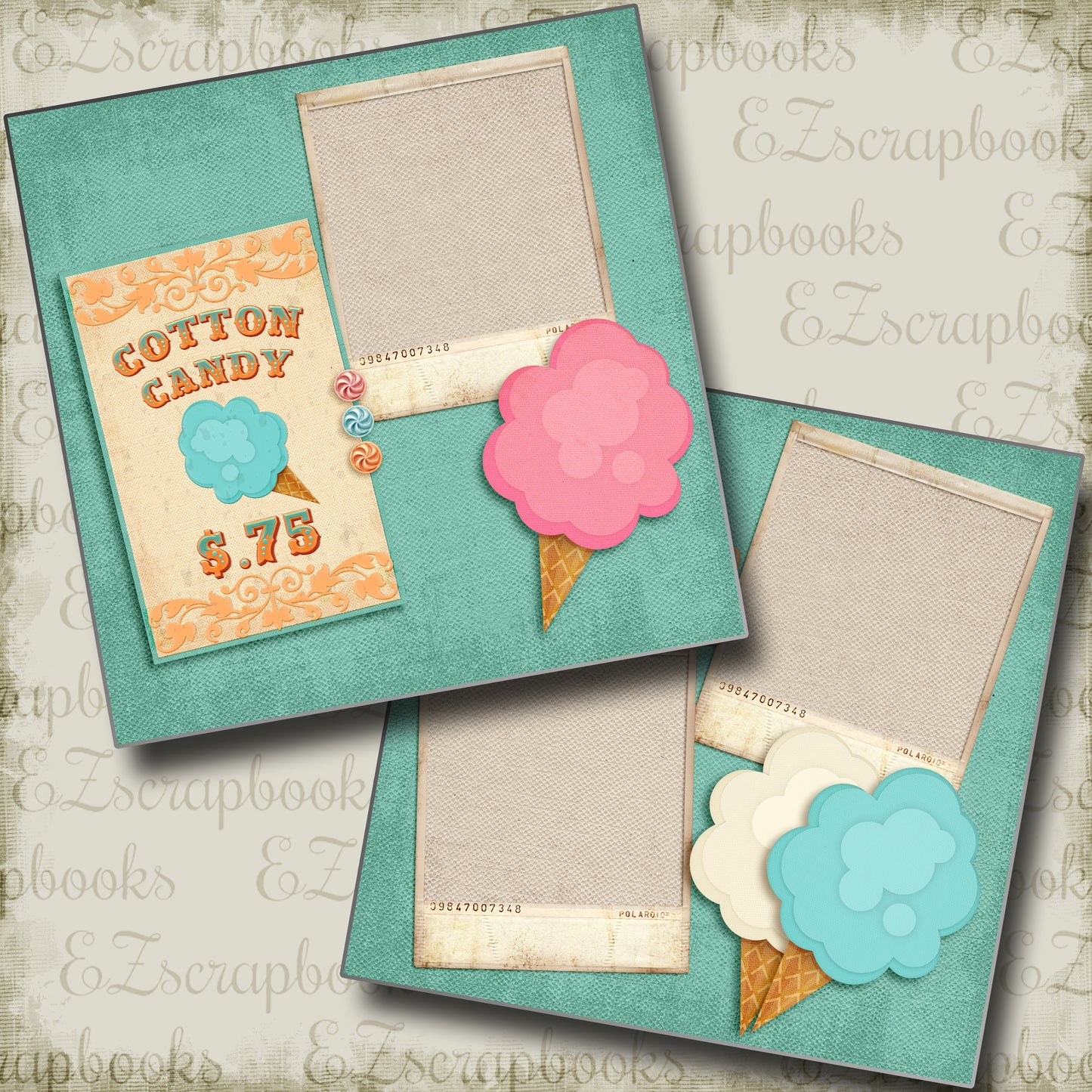 Cotton Candy - 4534 - EZscrapbooks Scrapbook Layouts circus