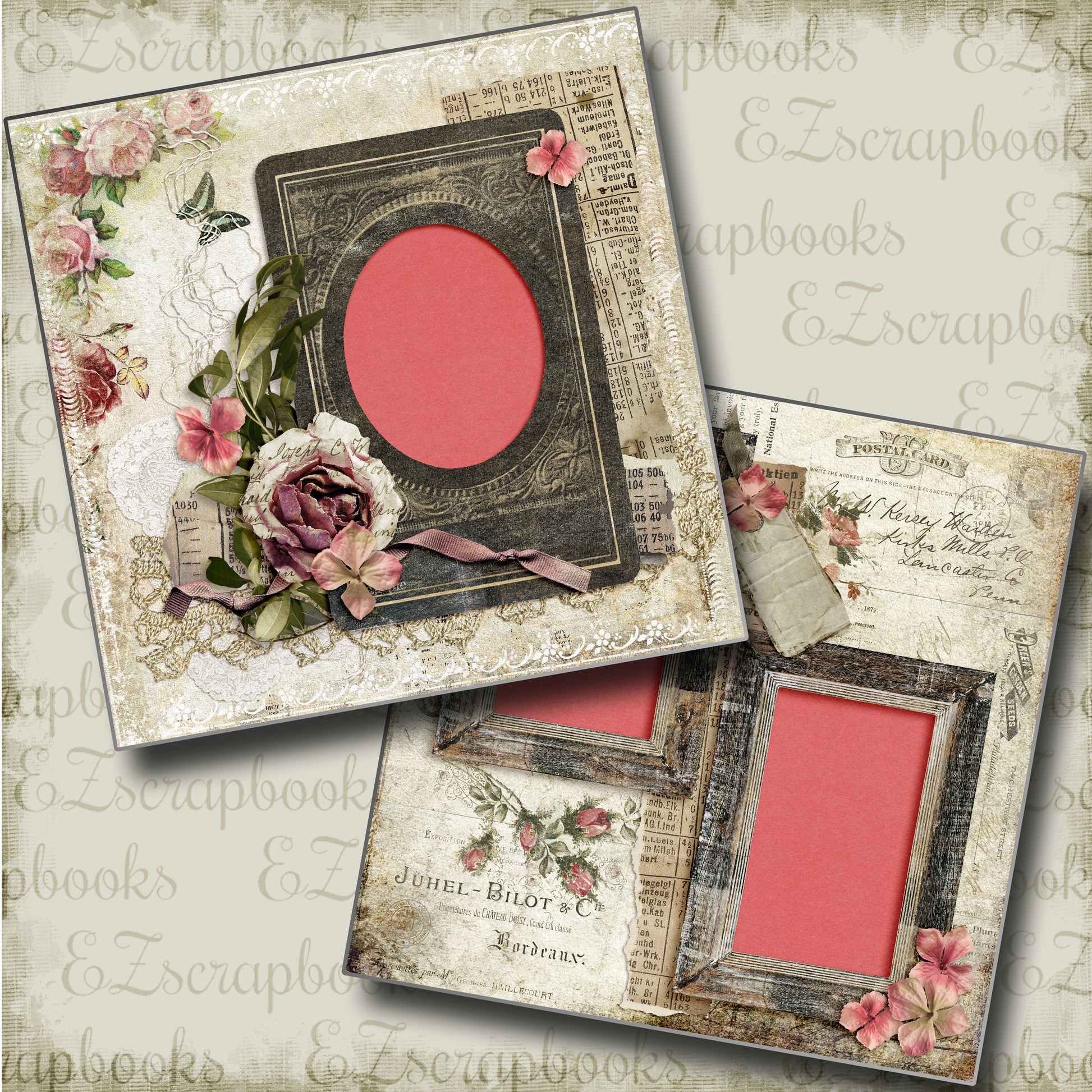 So Romantic - 4596 - EZscrapbooks Scrapbook Layouts Grandmother, Heritage, Other