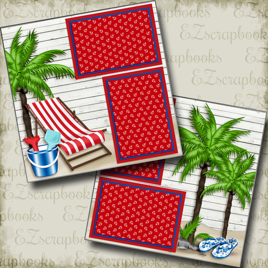 Beach Chair - 4066 - EZscrapbooks Scrapbook Layouts Beach - Tropical, cruise, Summer, Swimming - Pool