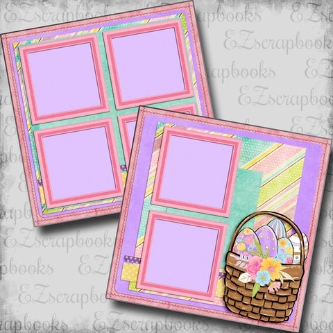Easter Basket - 5350 - EZscrapbooks Scrapbook Layouts Spring - Easter