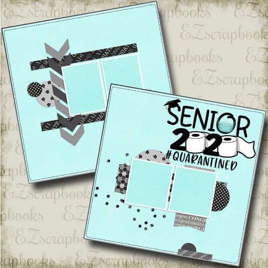 Quarantined Senior - 4716 - EZscrapbooks Scrapbook Layouts covid, High School, Quarantine-Corona