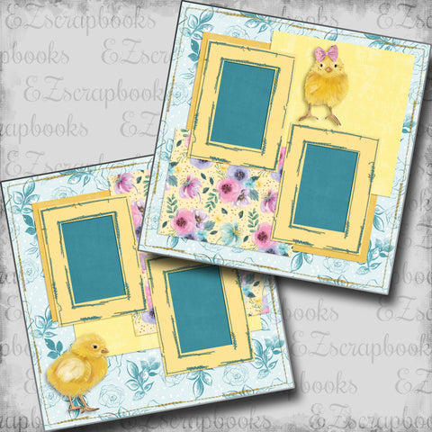 Easter Chicks - 5416 - EZscrapbooks Scrapbook Layouts Baby - Toddler, Spring - Easter