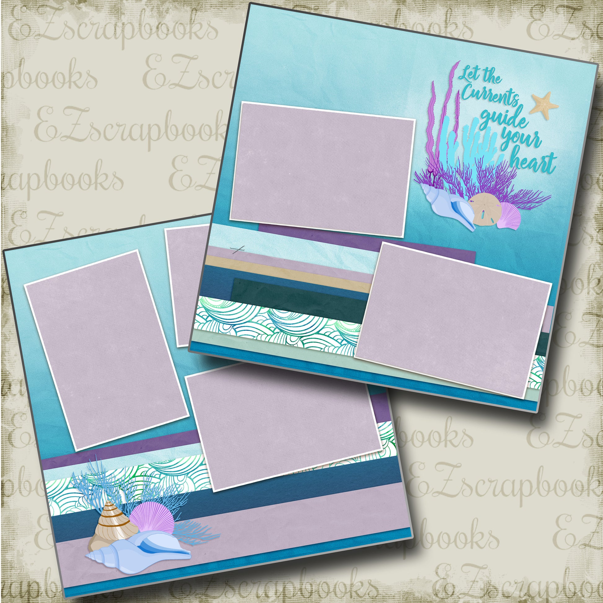 Let the Currents Guide - 4852 - EZscrapbooks Scrapbook Layouts Beach - Tropical