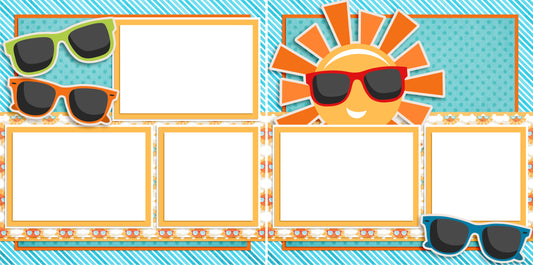 Sunglasses - Digital Scrapbook Pages - INSTANT DOWNLOAD - EZscrapbooks Scrapbook Layouts Summer, Swimming - Pool