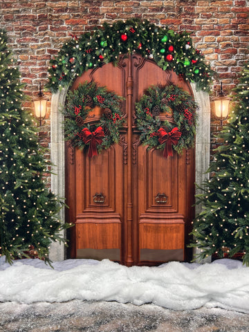 Christmas Photo Backdrop - CATHEDRAL DOORS