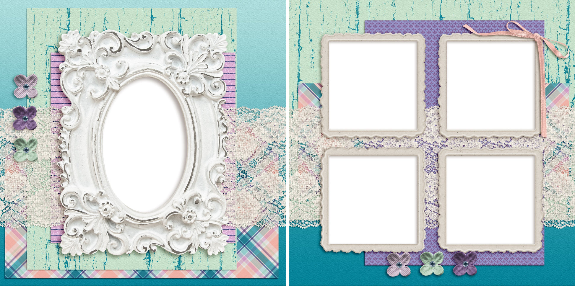 Pretty Lace - Digital Scrapbook Pages - INSTANT DOWNLOAD - EZscrapbooks Scrapbook Layouts craft, crafting, crafts, lace, pretty