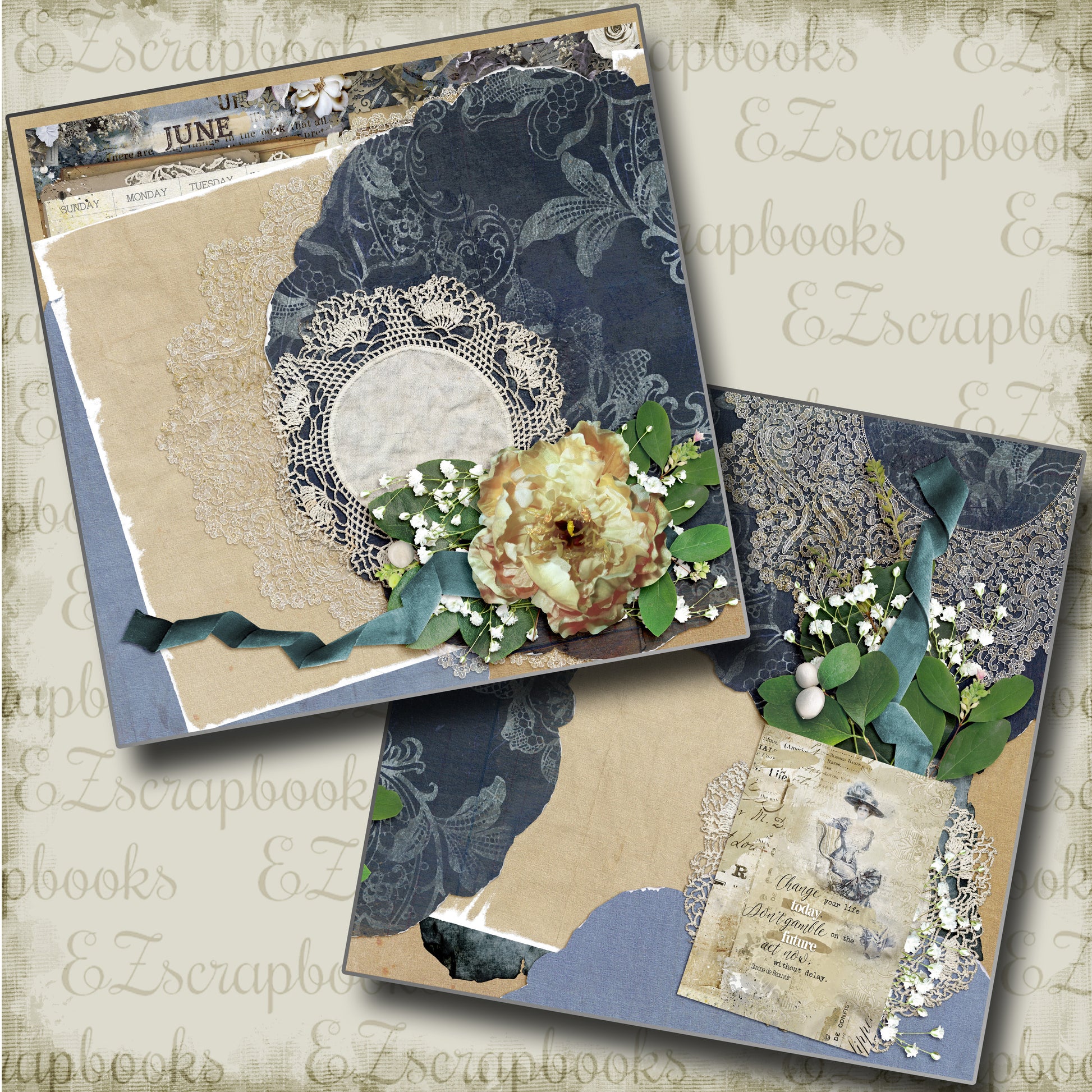 Shabby Calendar Months of the Year Pack - NPM - 1432 - EZscrapbooks Scrapbook Layouts Months of the Year