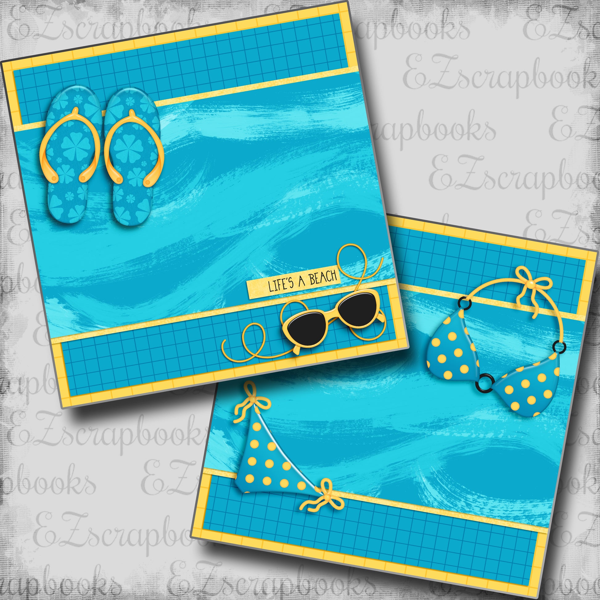 Life's a Beach NPM - 5581 - EZscrapbooks Scrapbook Layouts Beach - Tropical
