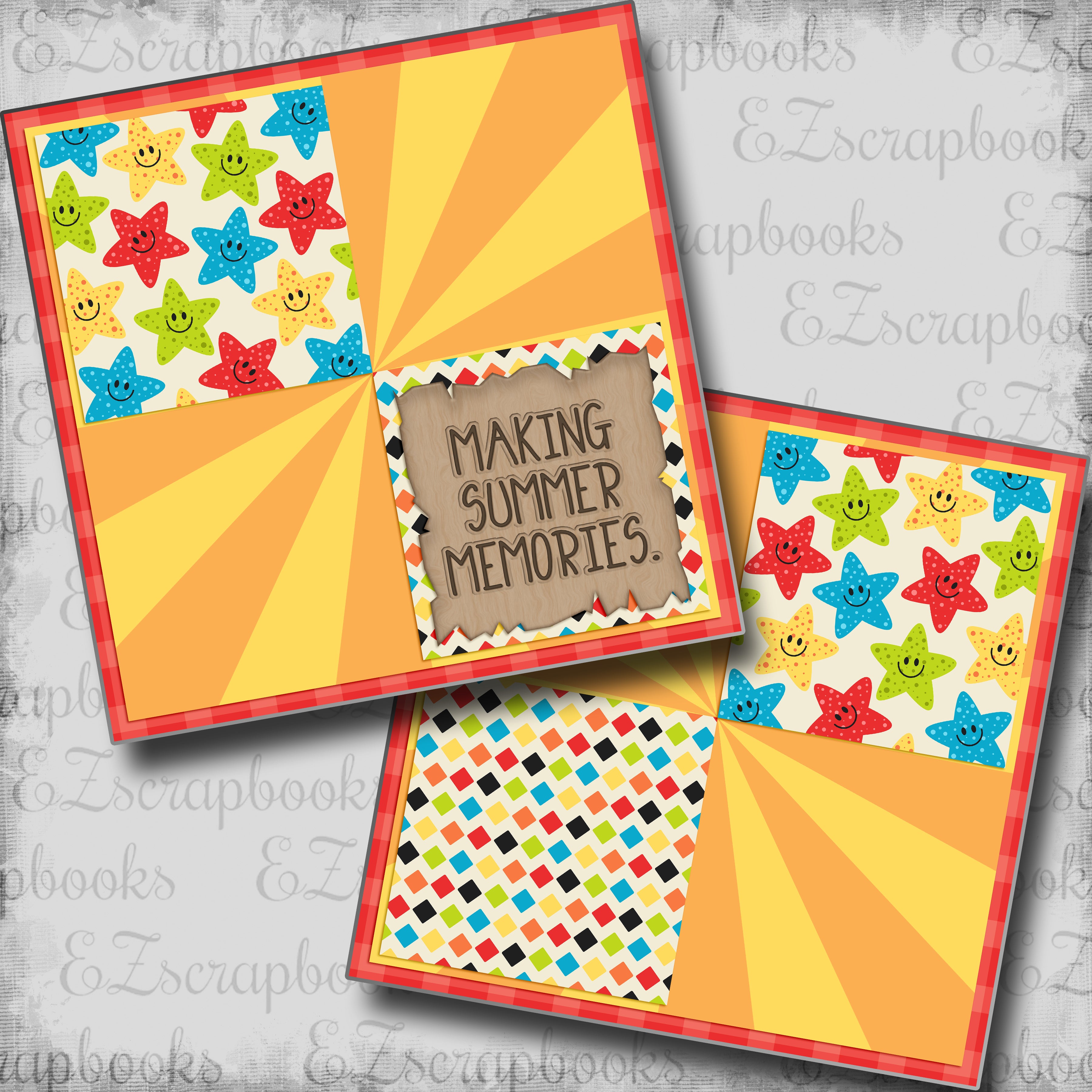 Making Summer Memories NPM - 5583 - EZscrapbooks Scrapbook Layouts Summer, Swimming - Pool