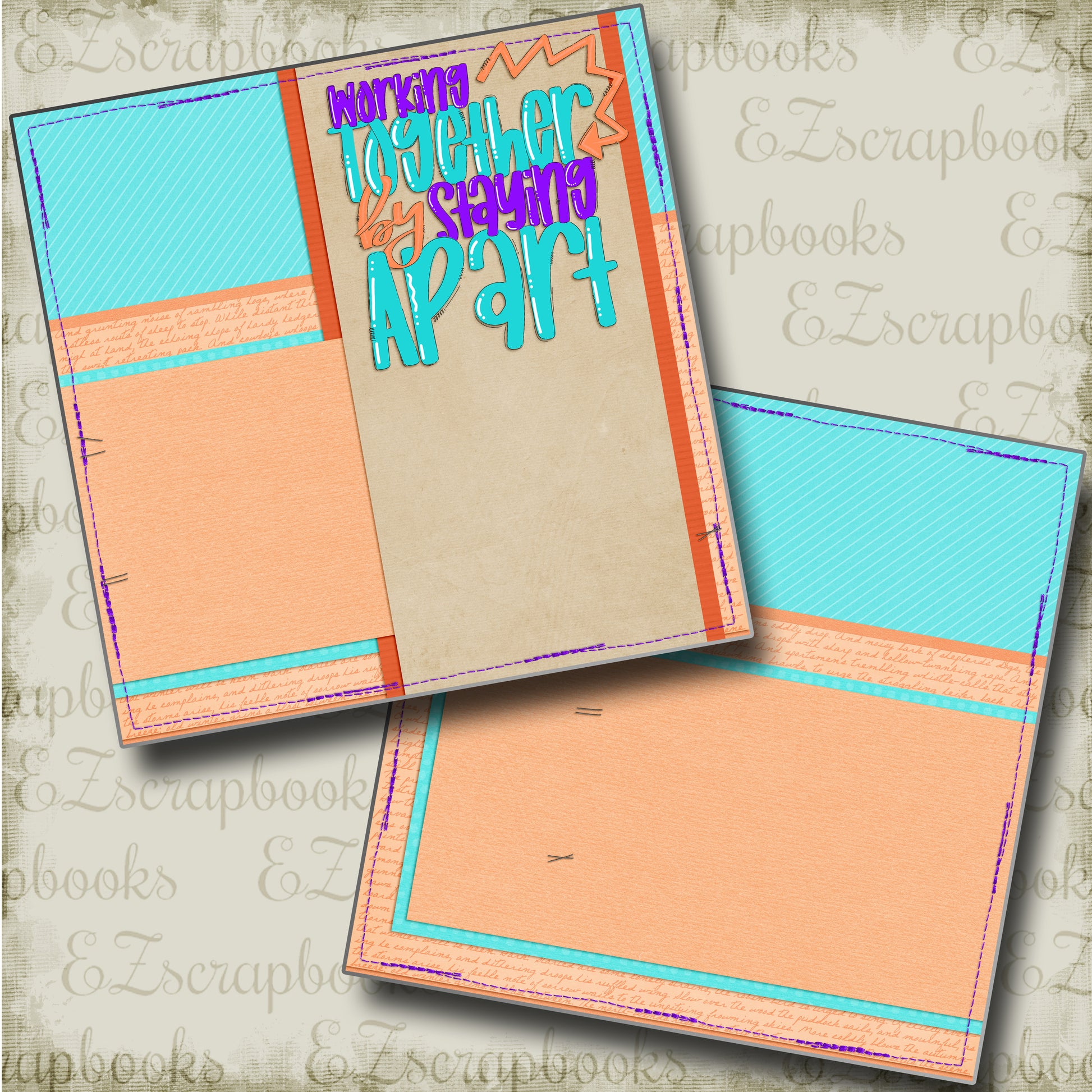 Together Apart NPM - 4709 - EZscrapbooks Scrapbook Layouts covid, Quarantine-Corona