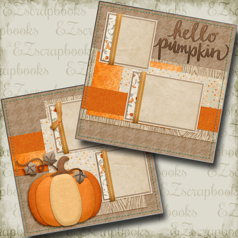 Hello Pumpkin - 4374 - EZscrapbooks Scrapbook Layouts Fall - Autumn, Halloween