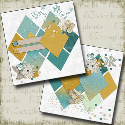 Falling Snow NPM - 4557 - EZscrapbooks Scrapbook Layouts Winter