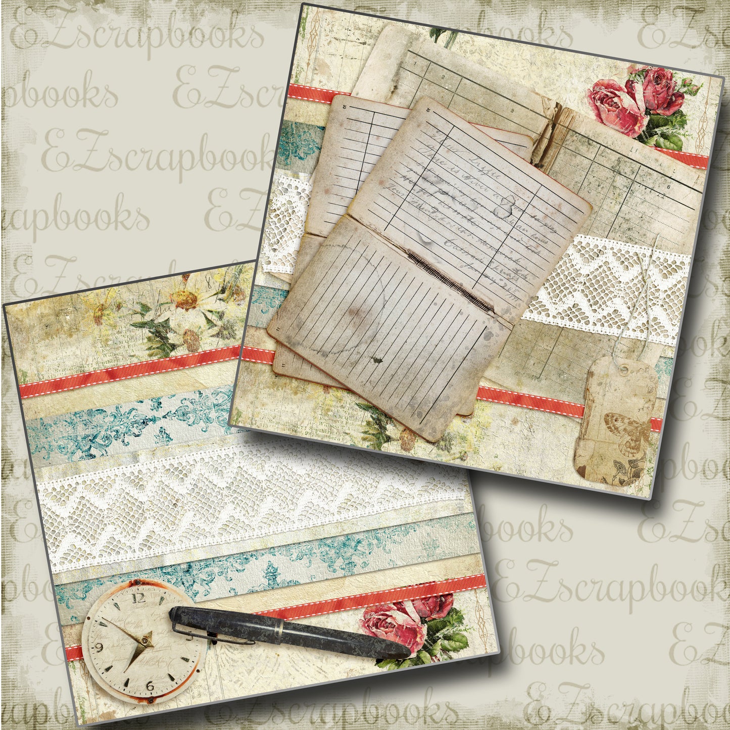 As Time Goes By NPM - 4581 - EZscrapbooks Scrapbook Layouts Grandmother, Heritage