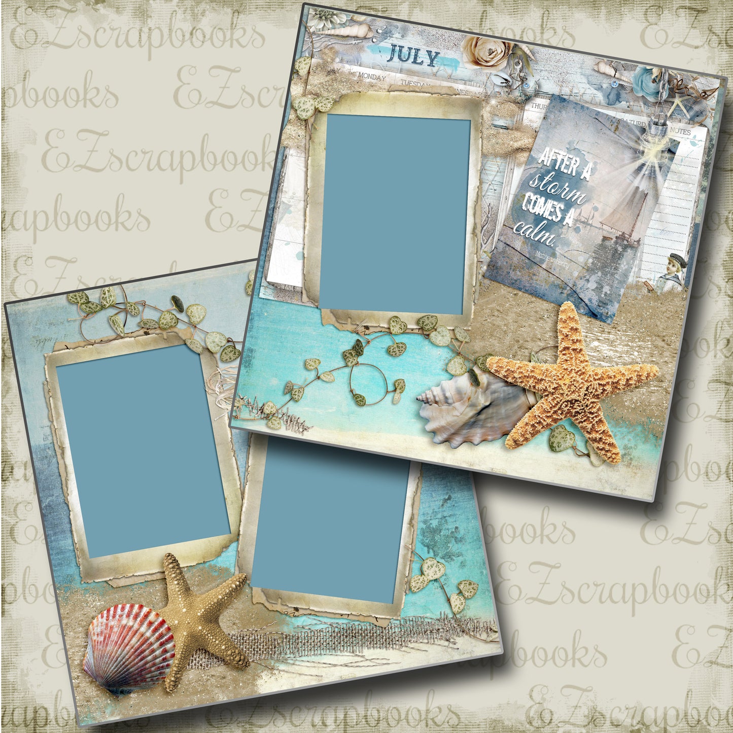 Shabby Calendar Months of the Year Pack - 1431 - EZscrapbooks Scrapbook Layouts Months of the Year