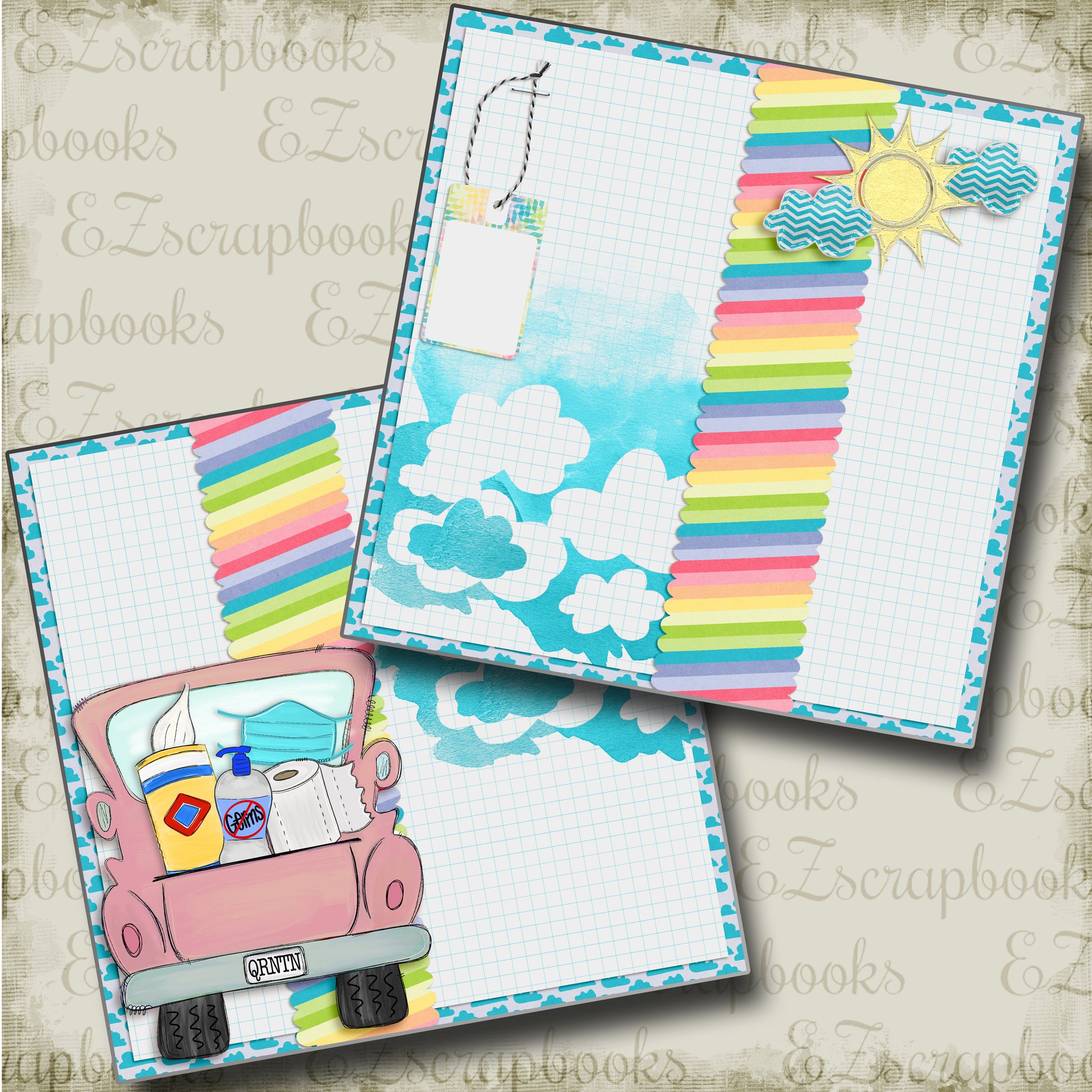 Quarantine Supply Run NPM - 4703 - EZscrapbooks Scrapbook Layouts covid, Quarantine-Corona