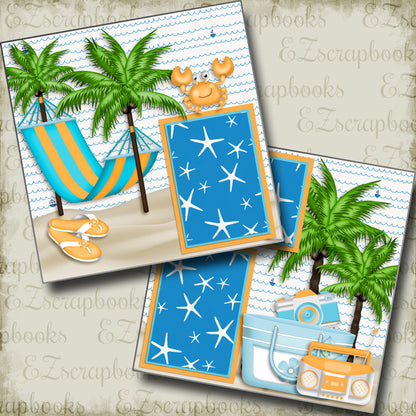 Beach Hammock - 4068 - EZscrapbooks Scrapbook Layouts Beach - Tropical, cruise, Summer, Swimming - Pool