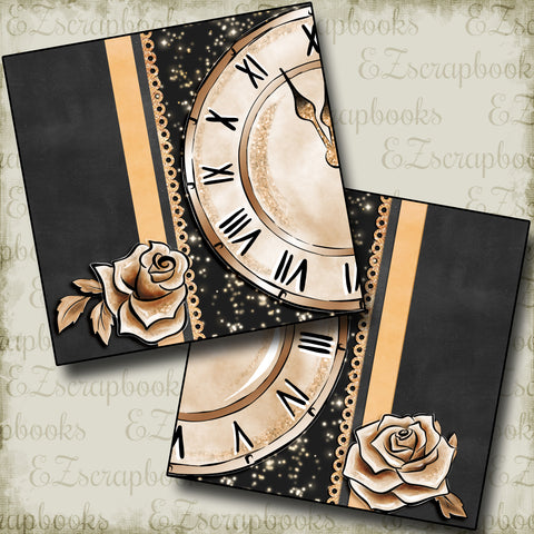 New Year Clock NPM - 4575 - EZscrapbooks Scrapbook Layouts New Year's